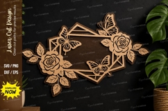 Floral Geometric Frame laser cut svg File floral geometric Product Image 1