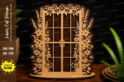 Vintage Floral Door Frame Laser Cut SVG Design vintage door Product Image 1