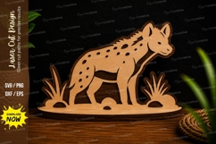 Hyena Wildlife Silhouette Laser Cut SVG Design hyena svg Product Image 1