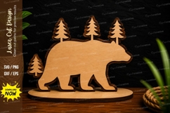 Forest Bear Wildlife Laser Cut SVG Design forest bear silhou Product Image 1