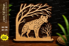 Hyena Under Tree Laser Cut SVG Design hyena svg, hyena under Product Image 1