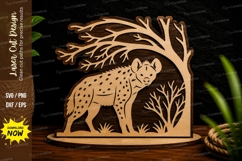 Hyena Woodland Scene Laser Cut SVG Design hyena woodland svg Product Image 1