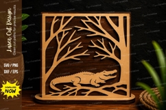 Alligator Forest Frame Laser Cut SVG Design alligator svg, Product Image 1