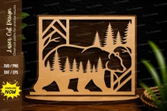 Forest Bear Frame Laser Cut SVG Design forest bear svg, bear Product Image 1