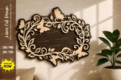 Butterfly Floral Frame laser Cut svg Cutting file butterfly Product Image 1