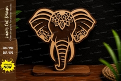 Decorative Elephant Head Laser Cut SVG Design elephant head Product Image 1