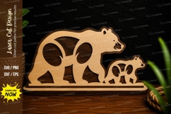 Mother Bear and Cub Laser Cut SVG Design mother bear svg Product Image 1