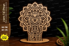 Mandala Elephant Head Laser Cut SVG Design mandala elephant Product Image 1
