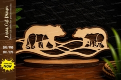 Wolf Pair Landscape Laser Cut SVG Design wolf pair svg Product Image 1