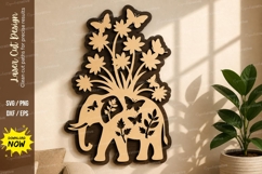 Elephant Floral Art laser Cut svg Cutting file elephant svg Product Image 1