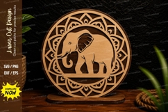 Mandala Elephant Laser Cut SVG Design elephant mandala svg Product Image 1
