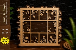 Floral Square Window Frame Laser Cut SVG Design floral windo Product Image 1