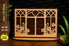 Arched Garden Window Laser Cut SVG Design arched window svg Product Image 1