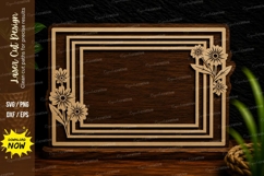 Minimal Floral Corner Frame Laser Cut SVG Design minimal Product Image 1