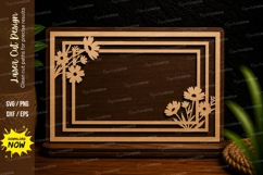 Simple Floral Rectangle Frame Laser Cut SVG Design simple Product Image 1