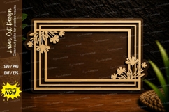 Classic Floral Border Frame Laser Cut SVG Design classic Product Image 1