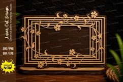 Elegant Vine Border Frame Laser Cut SVG Design vine border Product Image 1