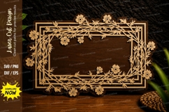 Wildflower Vine Frame Laser Cut SVG Design wildflower vine Product Image 1