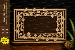 Classic Floral Vine Frame Laser Cut SVG Design classic flora Product Image 1