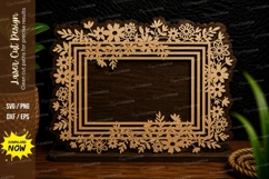 Botanical Garden Rectangle Frame Laser Cut SVG Design garden Product Image 1