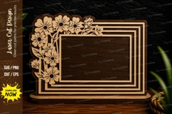 Half Floral Border Frame Laser Cut SVG Design half floral Product Image 1