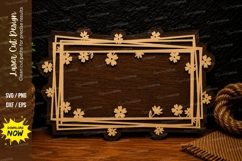Classic Floral Rectangle Border Laser Cut SVG Design classic Product Image 1
