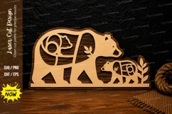 Mother Bear and Cub Laser Cut SVG Design Tags: mother bear Product Image 1