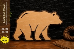 Standing Bear Silhouette Laser Cut SVG Design Tags: standing Product Image 1