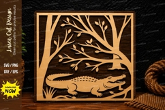 Crocodile Forest Scene Laser Cut SVG Design crocodile forest Product Image 1