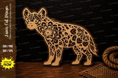 Floral Hyena Laser Cut SVG Design hyena svg, floral hyena sv Product Image 1