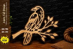 Perched Eagle on Branch Laser Cut SVG Design eagle svg, eagl Product Image 1