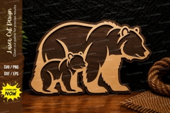 Mother Bear and Cub Laser Cut SVG Design mother bear svg Product Image 1