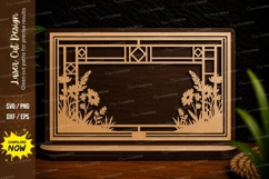 Art Deco Floral Border Frame Laser Cut SVG Design art deco Product Image 1