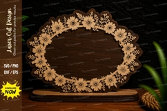 Elegant Floral Oval Wreath Frame Laser Cut SVG Design elegan Product Image 1