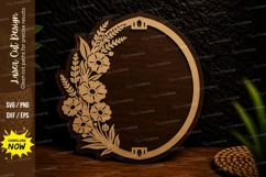 Vertical Floral Oval Frame Laser Cut SVG Design vertical Product Image 1