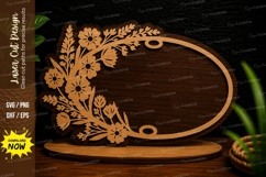 Decorative Botanical Oval Frame Laser Cut SVG Design decorat Product Image 1