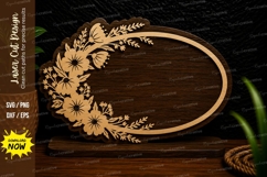 Elegant Wildflower Oval Border Laser Cut SVG Design wildflow Product Image 1