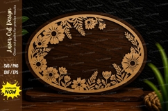 Blooming Garden Oval Frame Laser Cut SVG Design blooming Product Image 1