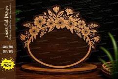 Blooming Round Flower Frame Laser Cut SVG Design blooming Product Image 1