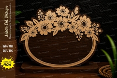 Elegant Botanical Round Frame Laser Cut SVG Design elegant Product Image 1
