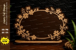 Classic Floral Oval Border Laser Cut SVG Design classic Product Image 1