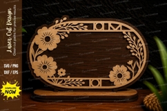 Modern Botanical Oval Frame Laser Cut SVG Design modern Product Image 1