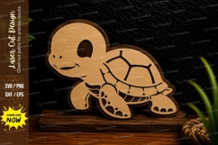 Cute Baby Turtle Laser Cut SVG Design cute baby turtle svg, Product Image 1