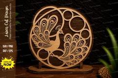 Peacock Mandala Circle Laser Cut SVG Design peacock mandala Product Image 1