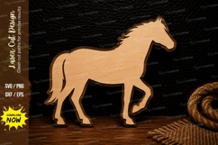 Standing Horse Silhouette Laser Cut SVG Design standing hors Product Image 1
