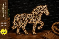 Geometric Horse Silhouette Laser Cut SVG Design geometric Product Image 1