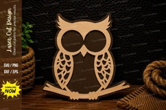 Cute Owl Silhouette Laser Cut SVG Design cute owl svg, owl Product Image 1