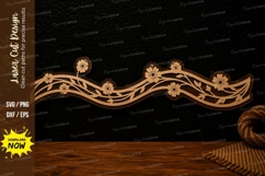Floral Vine Border Laser Cut SVG Design floral vine border Product Image 1