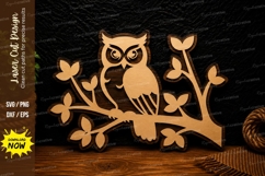 Owl on Floral Branch Laser Cut SVG Design owl on floral Product Image 1