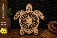 Sea Turtle Mandala Laser Cut SVG Design sea turtle mandala Product Image 1